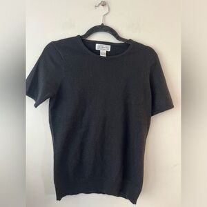 Sutton Studio 100 % Cashmere Only at Bloomingdale’s black Sweater Top